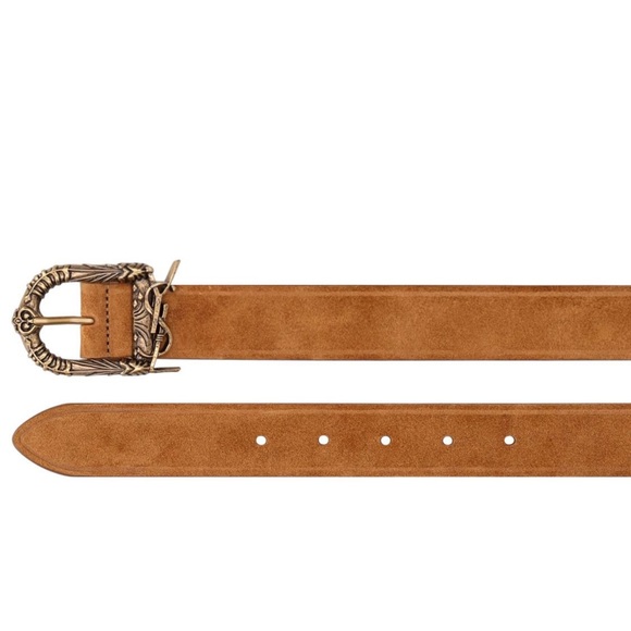 Saint Laurent ~~ YSL Logo Celtic 3cm Suede belt || 70 - Picture 2 of 5